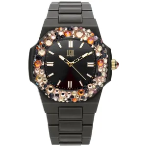 LIGHT TIME Mod. VELVET NAUTILUS - Black Rainbow Strass