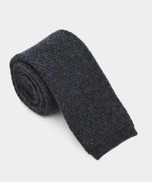 Cashmere Knit Tie in Charcoal