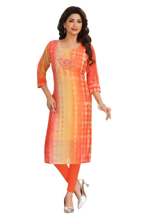 DUAL SHADED ORANGE STRAIGHT CUT KURTI