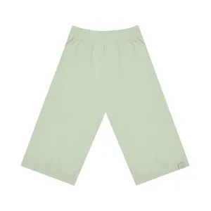 Kids Wide Pull-On Pants in Mint Brushed Knit