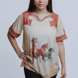 Playera Faex Caballos Miel 013