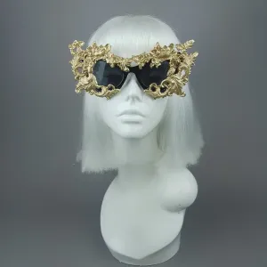 "Lamia" Gold Filigree Catseye Sunglasses