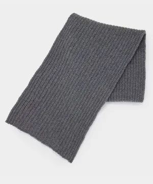 Recycled Cashmere Scarf Half Cardigan Stitch in Grey Heather