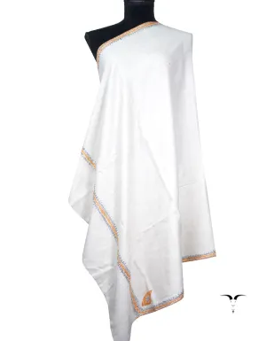 white tilla embroidery Pashmina shawl 8697